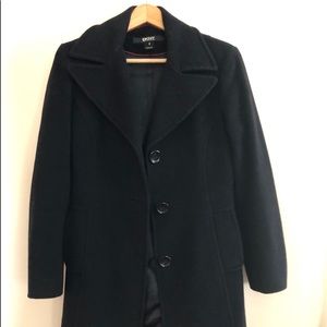 Black DKNY Long  Wool Winter Coat